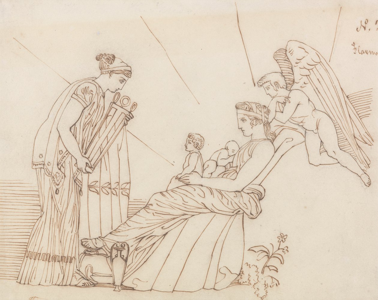 Til Phoebus ved hans fødsel, Fra Aeschylus, Furies af John Flaxman