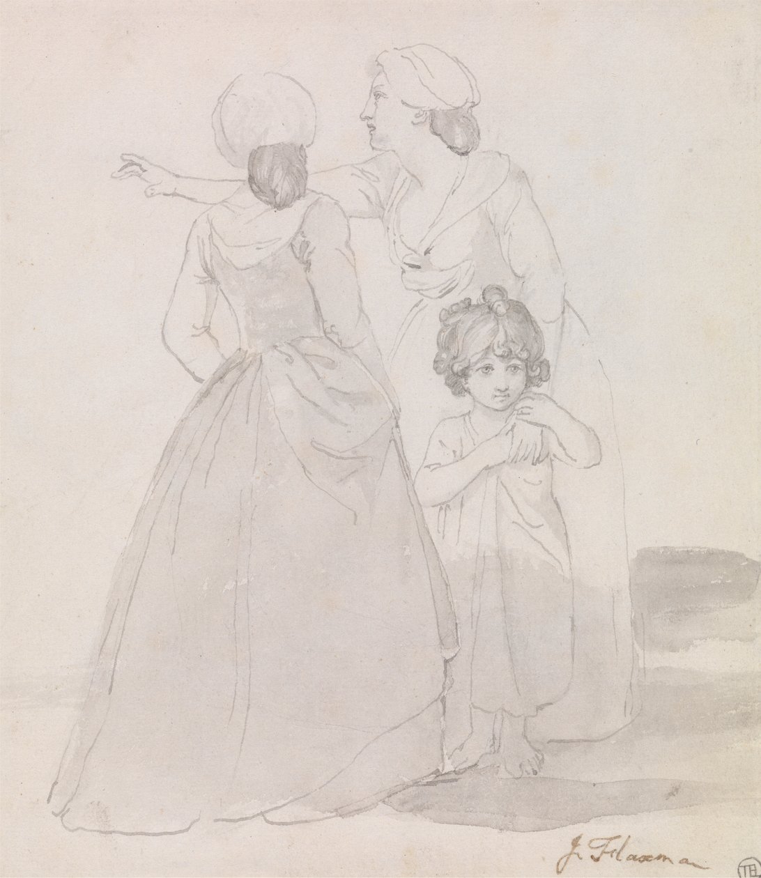 To kvinder og et barn af John Flaxman