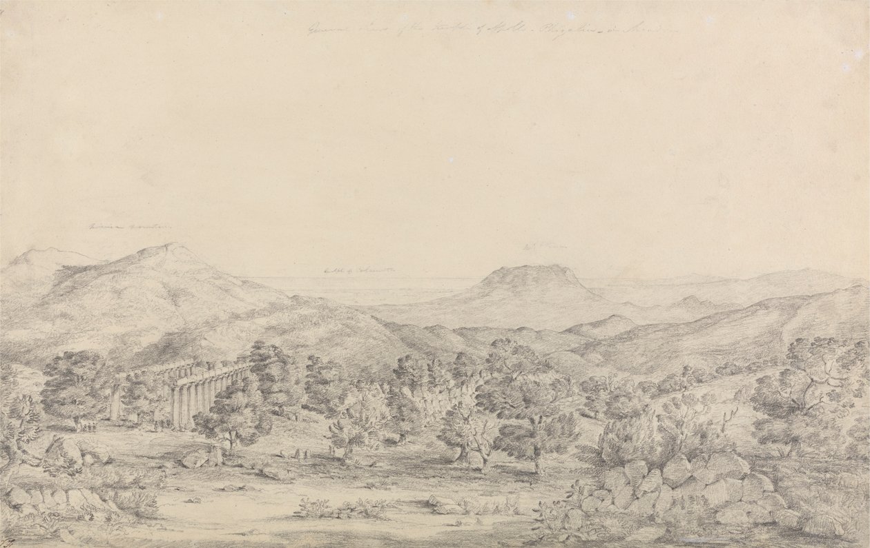 Generel udsigt over Apollo Epicurius-templet i Bassae, Figaleia af John Foster