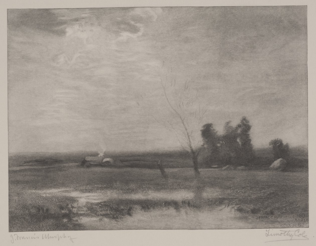Lowlands Afternoon, tryk lavet af Timothy Cole (1852-1931) af John Francis Murphy