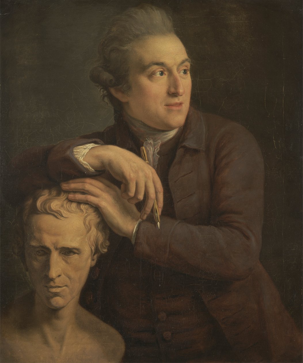 Joseph Nollekens med sin buste af Laurence Sterne af John Francis Rigaud