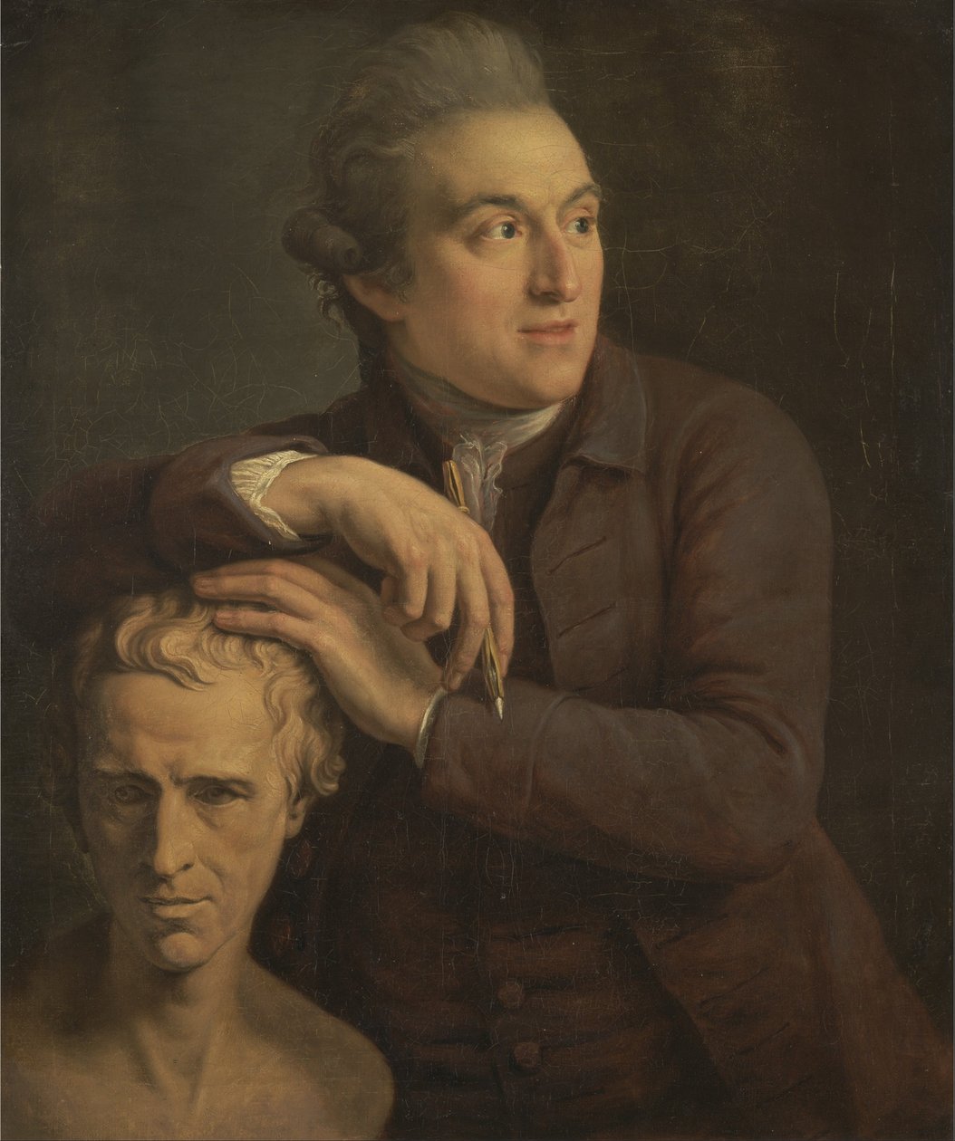 Joseph Nollekens med sin buste af Laurence Sterne af John Francis Rigaud