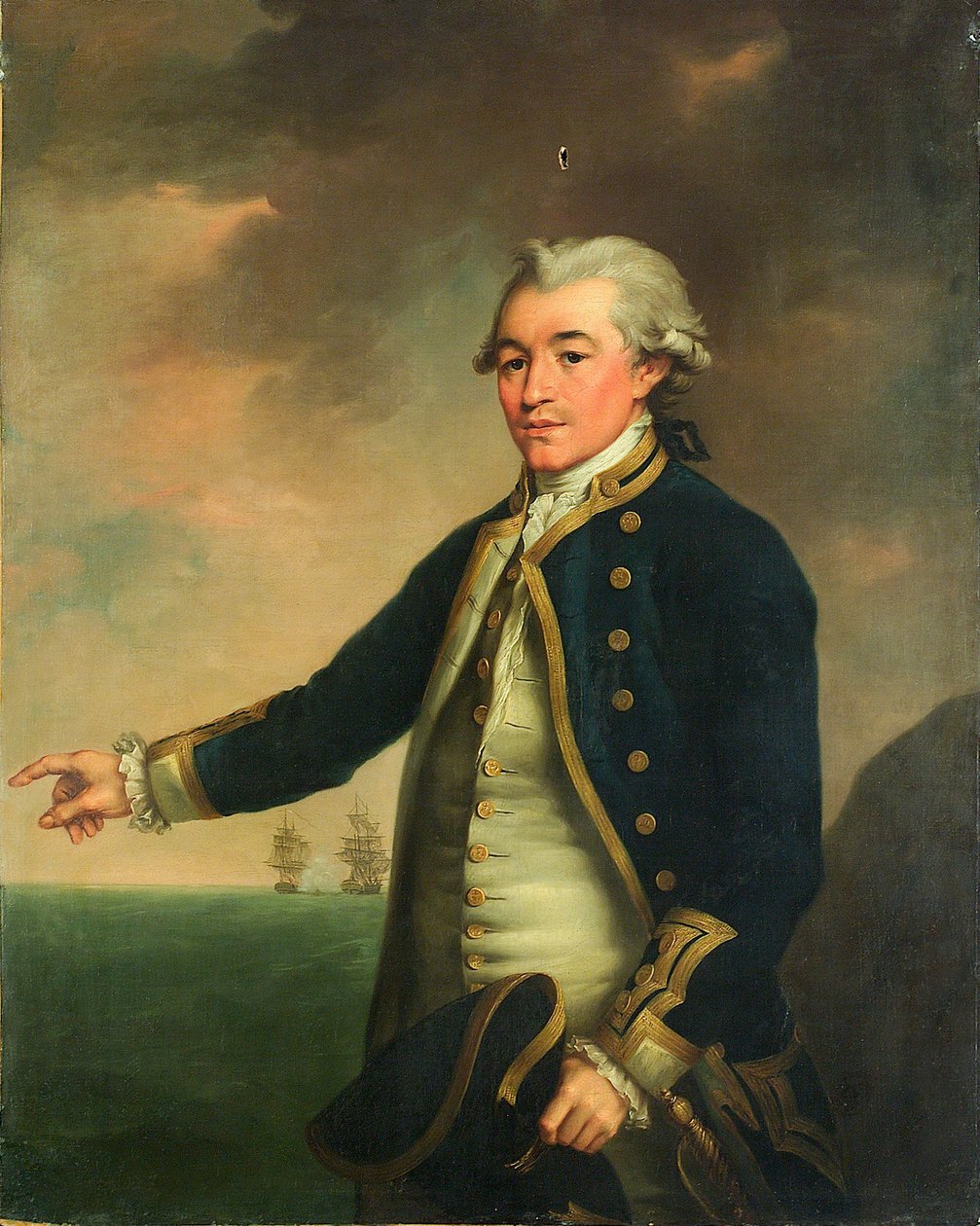 Portræt af kaptajn Peacock, ca. 1780 (olie på lærred) af John Francis Rigaud