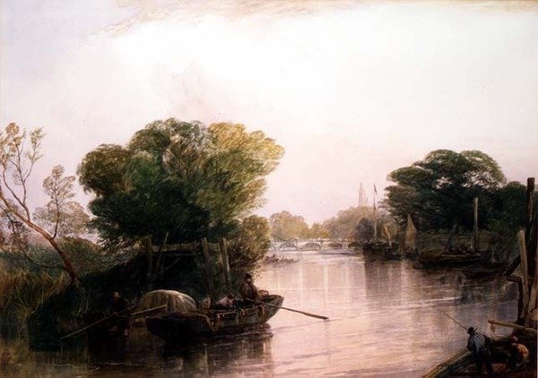 Themsen ved Kew (akvarel) af John Francis Salmon