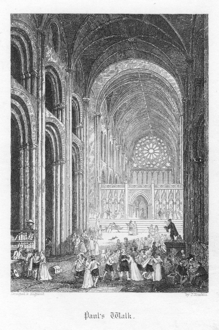 Scene fra Old St Pauls af William Harrison Ainsworth, 1855 af John Franklin