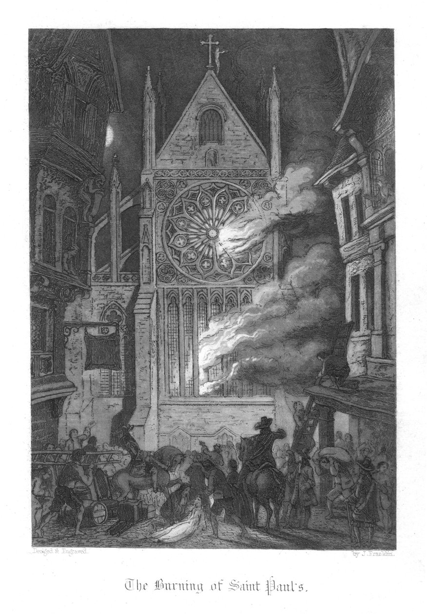 Scene fra Old St Pauls af William Harrison Ainsworth, 1855 af John Franklin