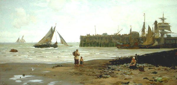 Lavvande, Whitstable Havn af John Fraser