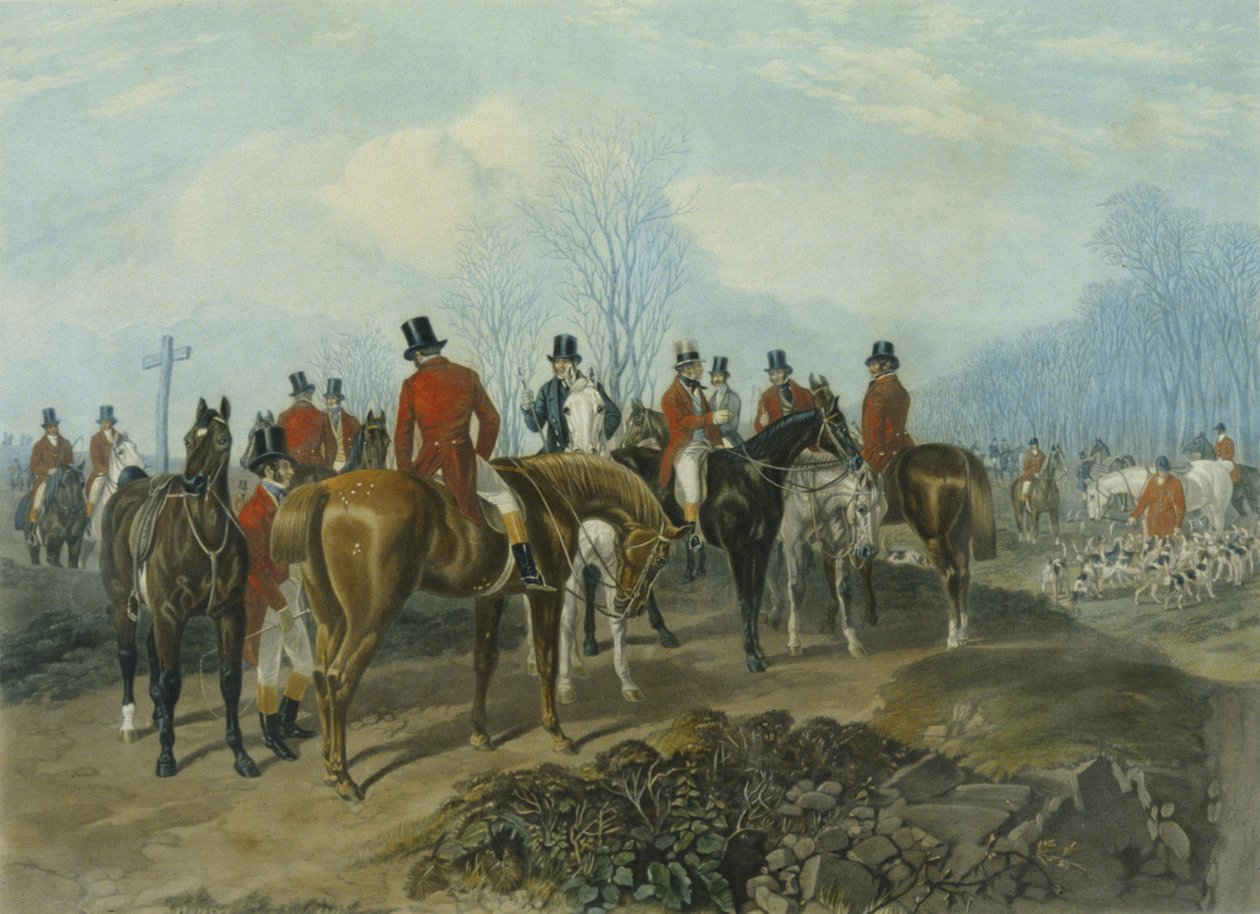 The Meet, graveret af Huffman og Mackrill (farvet gravering) af John Frederick Herring Snr