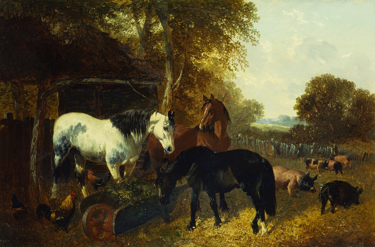 En gårdscene af John Frederick Herring Junior
