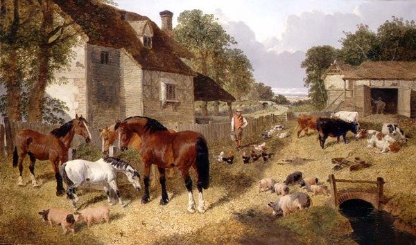 Farmyard Scene (olie på lærred) af John Frederick Herring Jnr