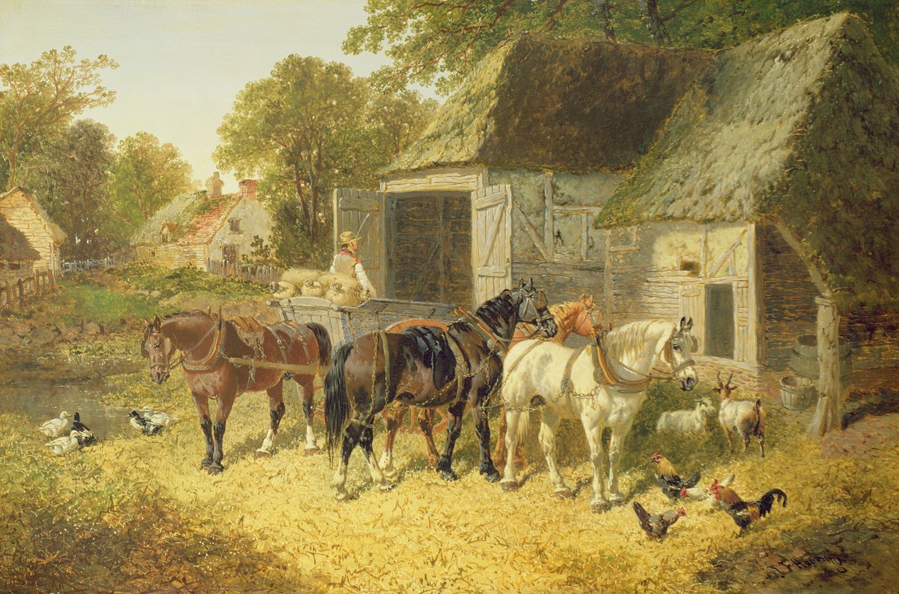 Heste i seletøj af John Frederick Herring Junior