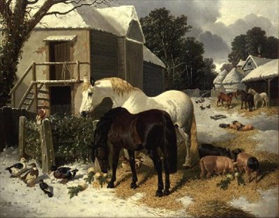 Gården om vinteren af John Frederick Herring Jnr