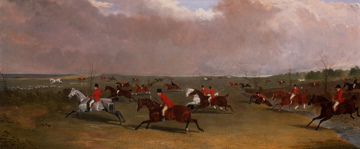 A Hunt in Full Cry (olie på lærred) af John Frederick Herring Senior