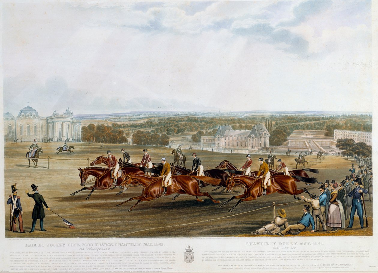 Prix du jockey club a Chantilly i 1841 Tryk af John Frederick Herring (1795-1865) (ec.engl.) 1841 Collection privee af John Frederick Herring Senior