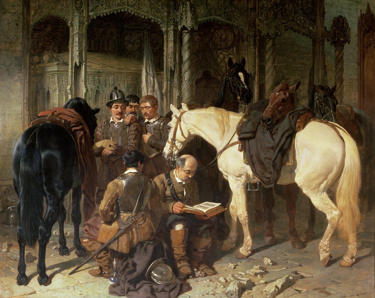 Rundhoveder ved en Arundel-kirke, 1847-51 af John Frederick Herring Senior