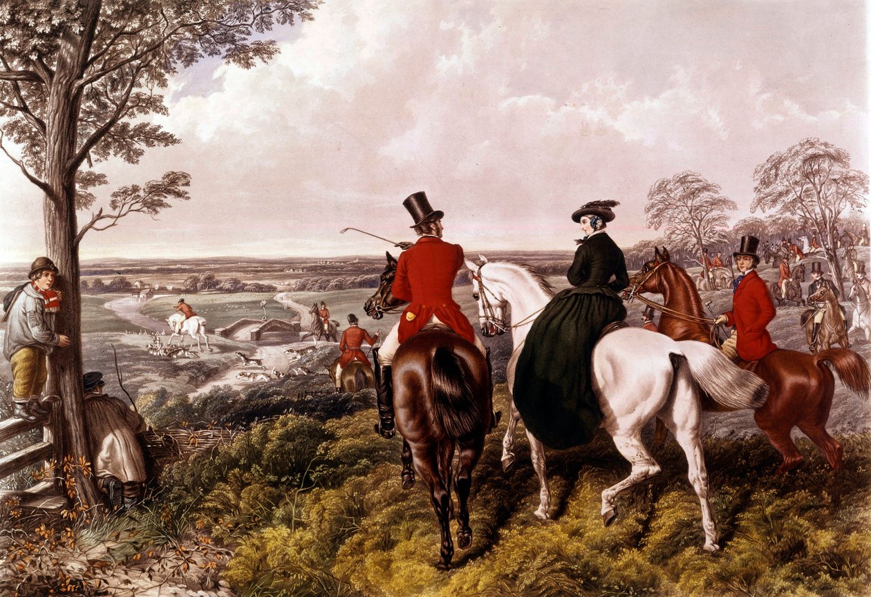 The Depart for the Fox Hunt Print John Frederick Herring (1795-1865) 1870 privat samling af John Frederick Herring Senior