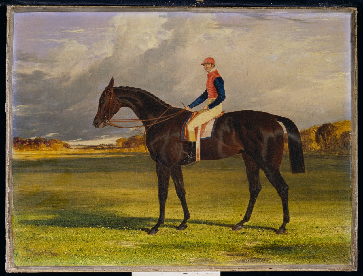 Jarlen af Chesterfields hoppeføl "Industry", med W. Scott Up, i et landskab, 1838 af John Frederick Herring Senior