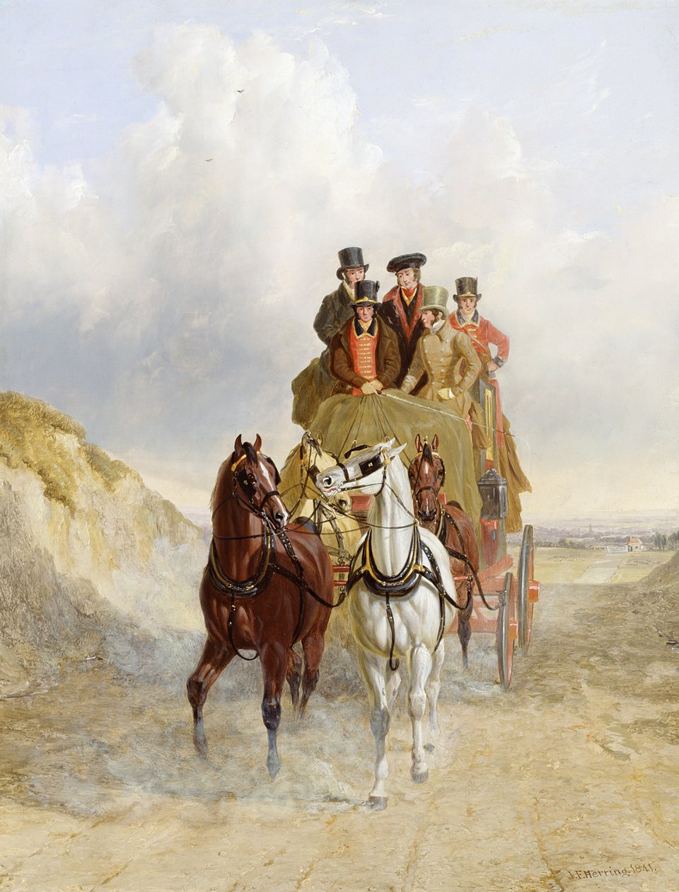 Royal Mail Coach on the Road, 1841 af John Frederick Herring Senior