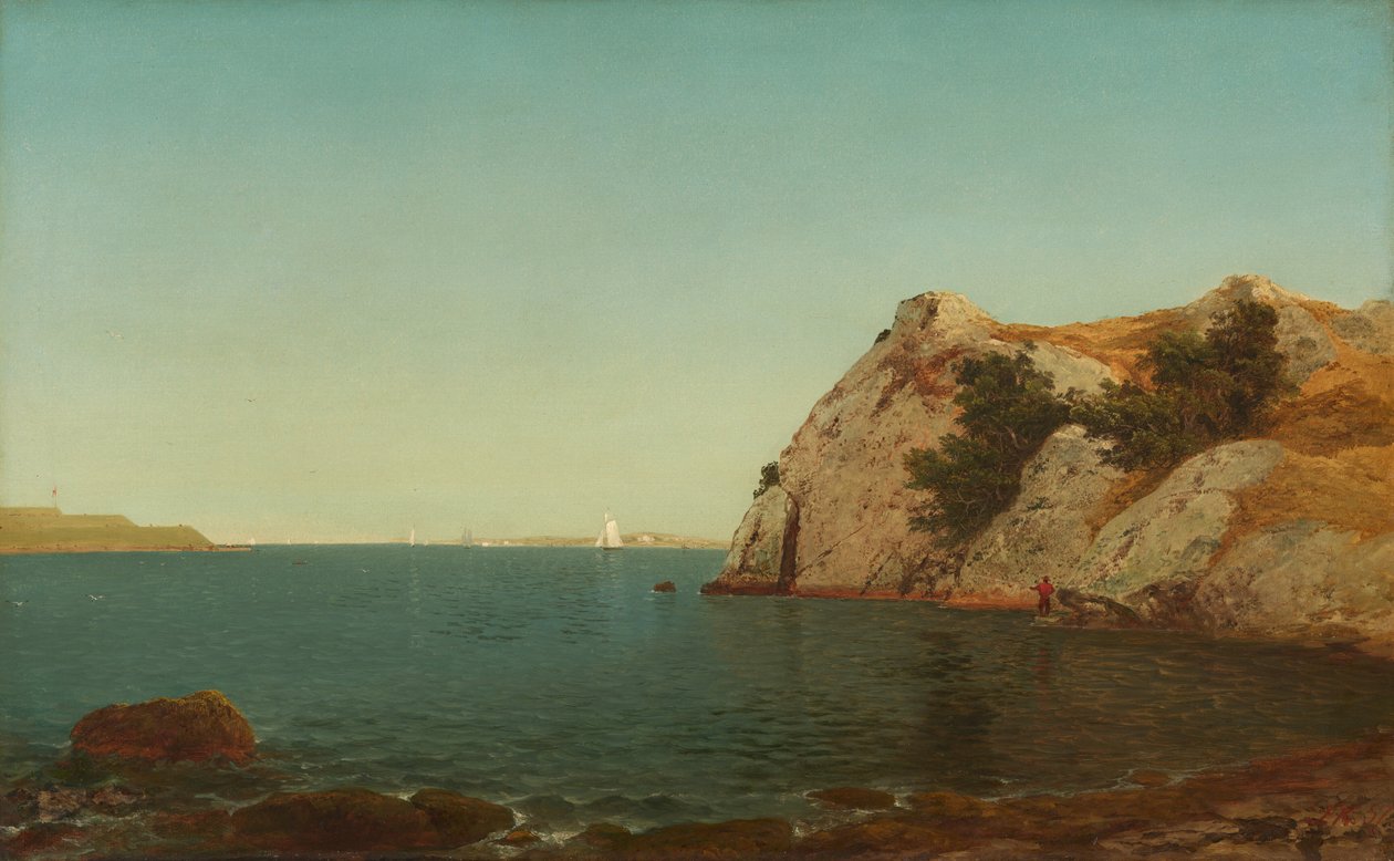 Beacon Rock, Newport Havn af John Frederick Kensett