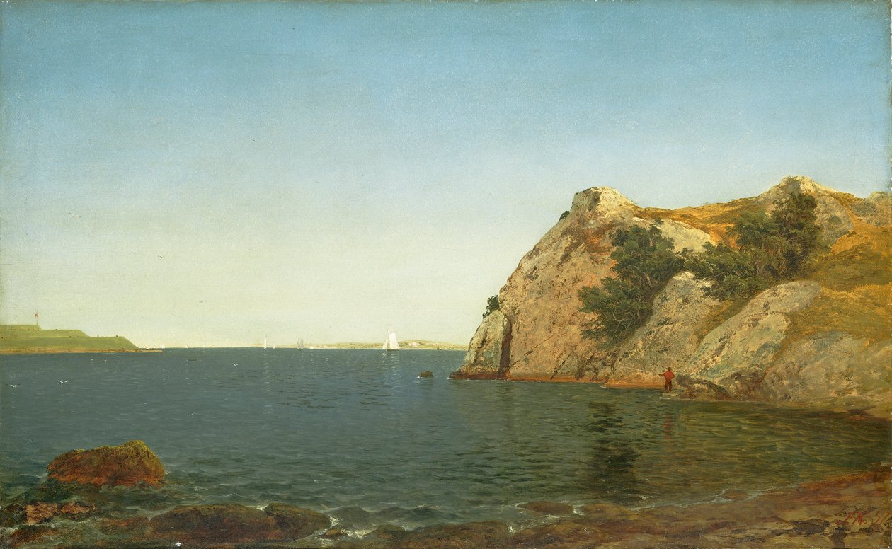 Beacon Rock, Newport Harbour, 1857 af John Frederick Kensett