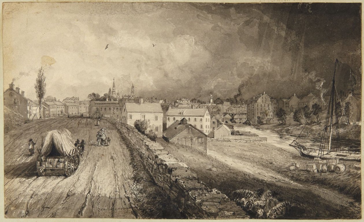 Mølleby i Connecticut af John Frederick Kensett