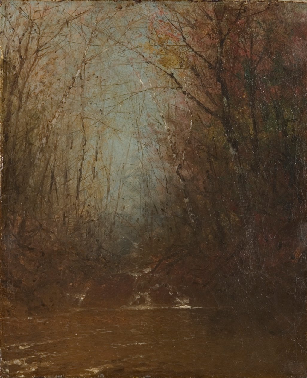 Skovinteriør med bæk, ca. 1860-1870. af John Frederick Kensett