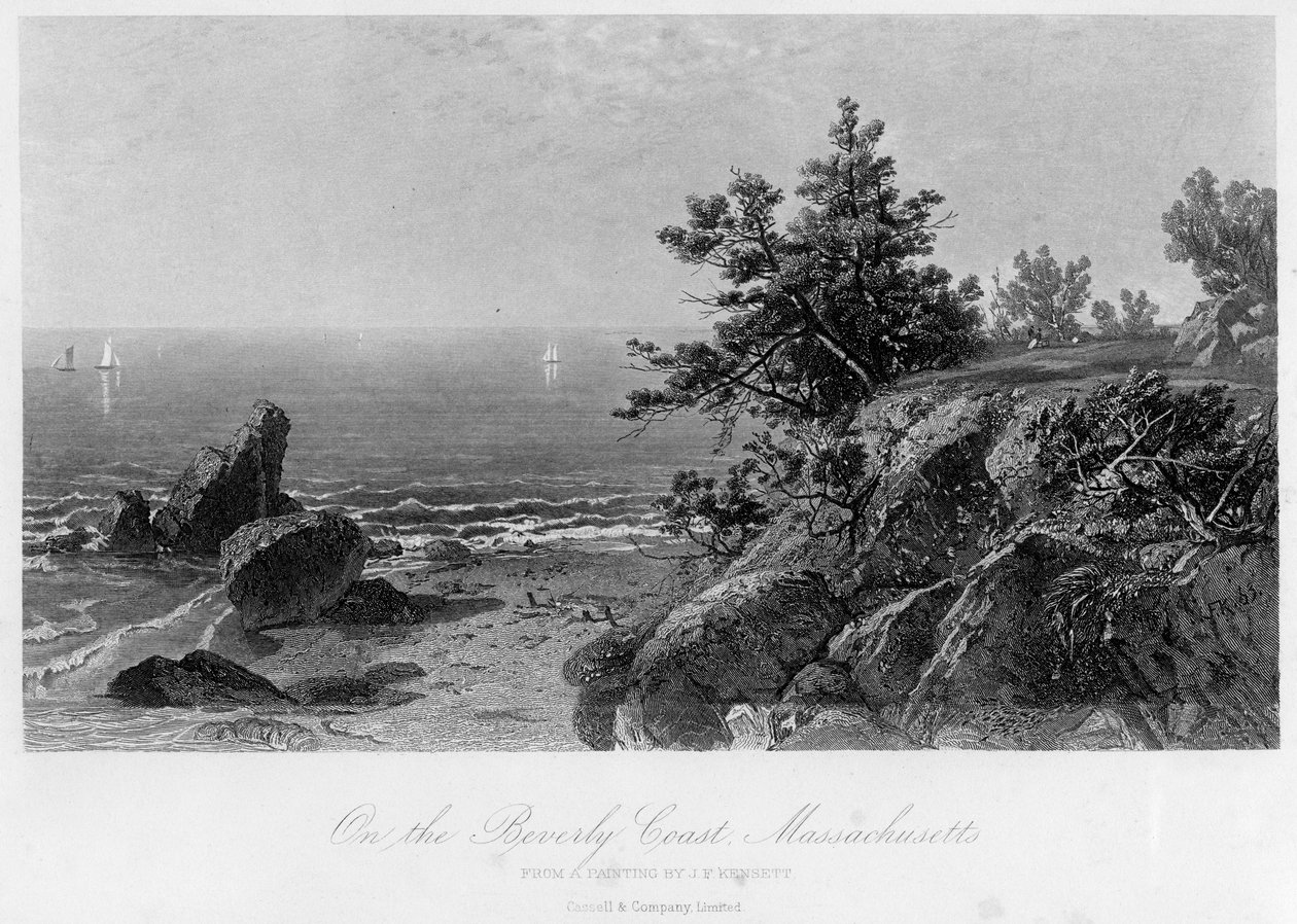 På Beverly Coast, Massachusetts, 1800-tallet. af John Frederick Kensett