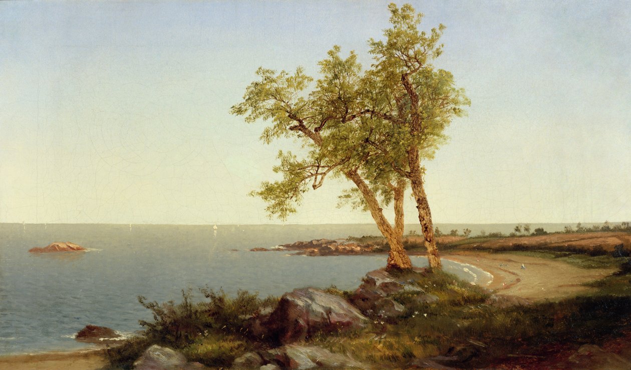 Shore Line in Summer (olie på lærred) af John Frederick Kensett
