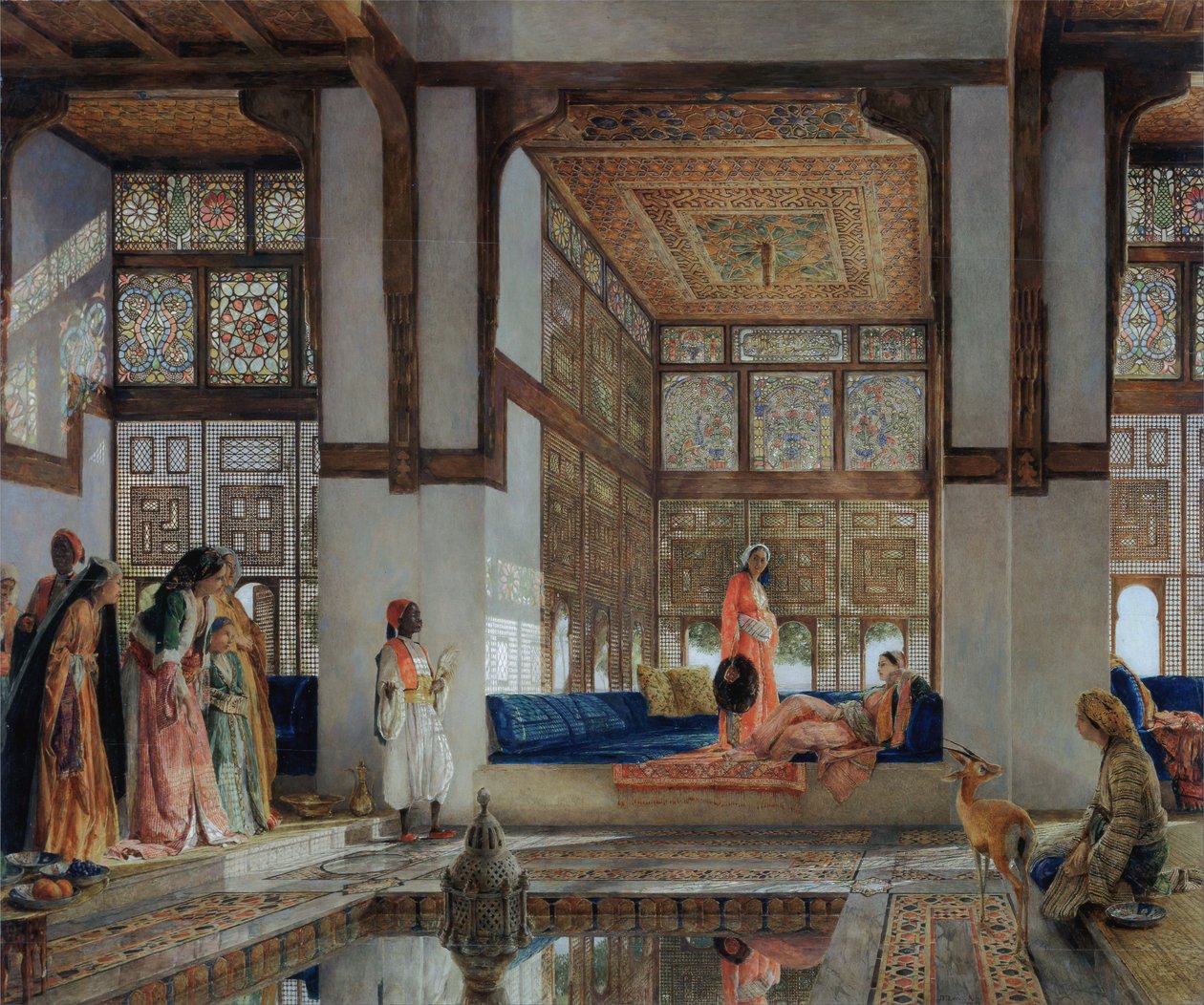 En dame, der modtager besøgende (The Reception) af John Frederick Lewis