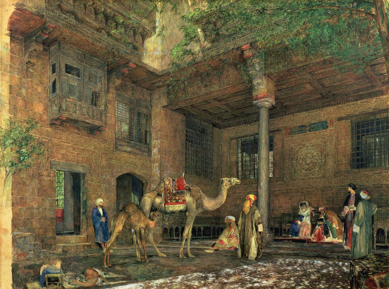 Gården til malerens hus, Cairo, ca. 1851 af John Frederick Lewis