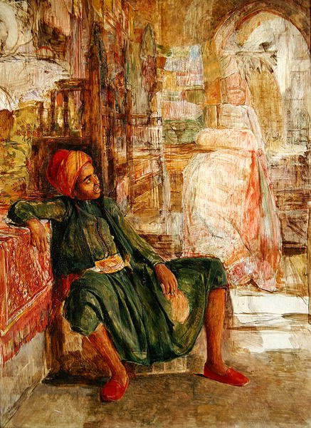 Abdul Hadi, A Portrait Study (olie på panel) af John Frederick Lewis