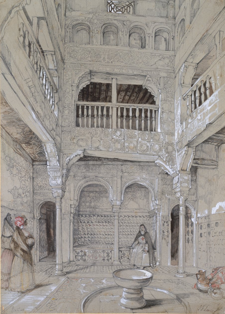 Indgang til badene ved Alhambra, c1830
