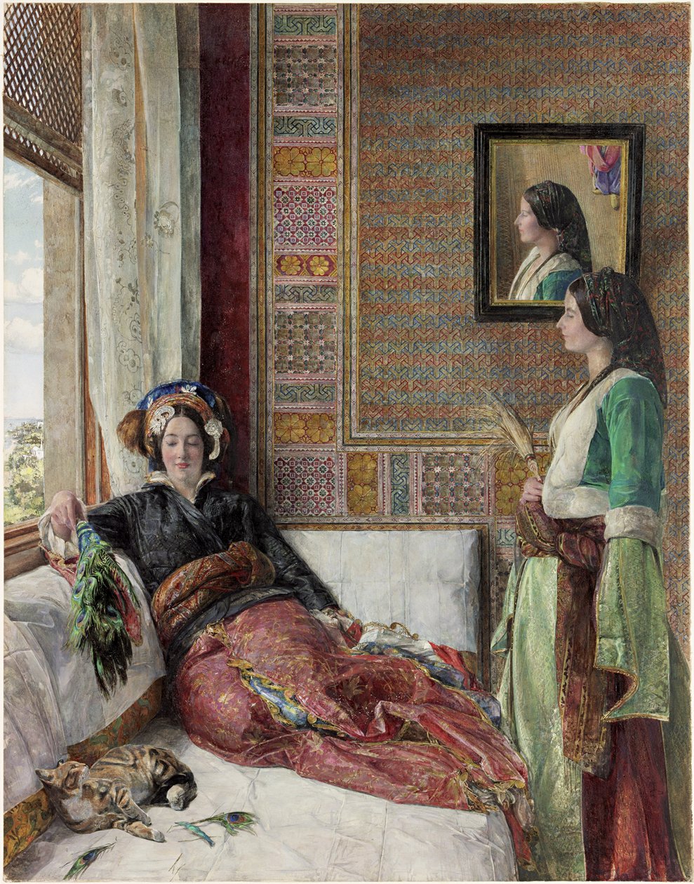 Hhareem Life - Konstantinopel (wc, bc og blyant med gummi arabicum på papir) af John Frederick Lewis