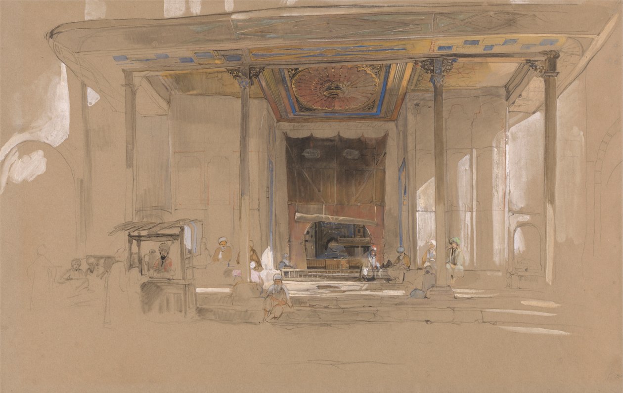 Hovedindgangen til Den Store Moske, (Ulu cami) Bursa, Tyrkiet, af John Frederick Lewis