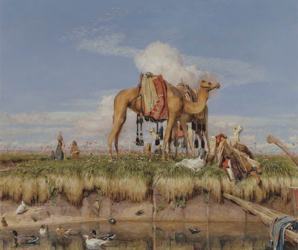 On the Banks of the Nile, Upper Egypt [1876, Royal Academy of Arts, London, udstillingskatalog] af John Frederick Lewis