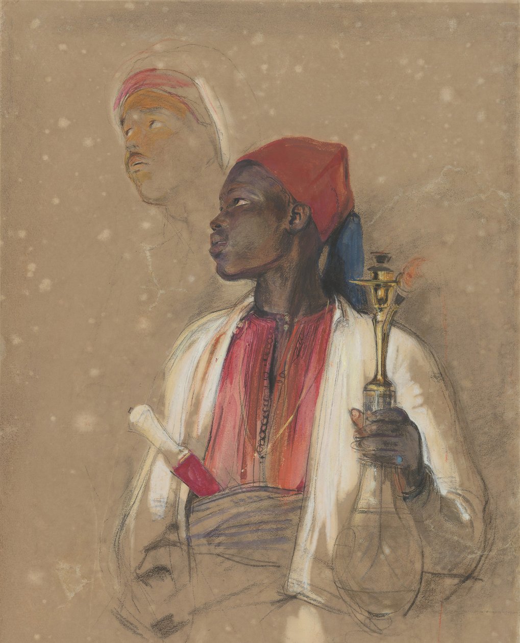 Studie for Rørbæreren, 1841-51. af John Frederick Lewis