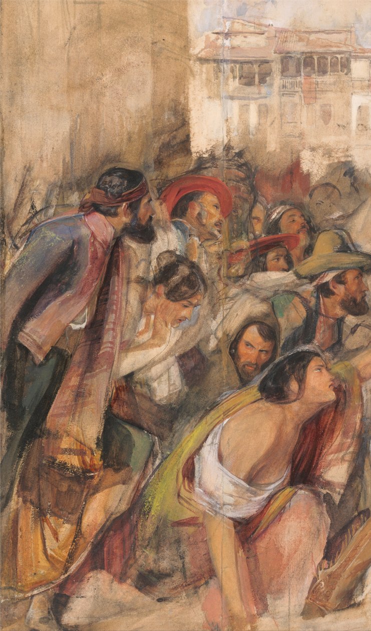Studie til proklamationen af Don Carlos af John Frederick Lewis
