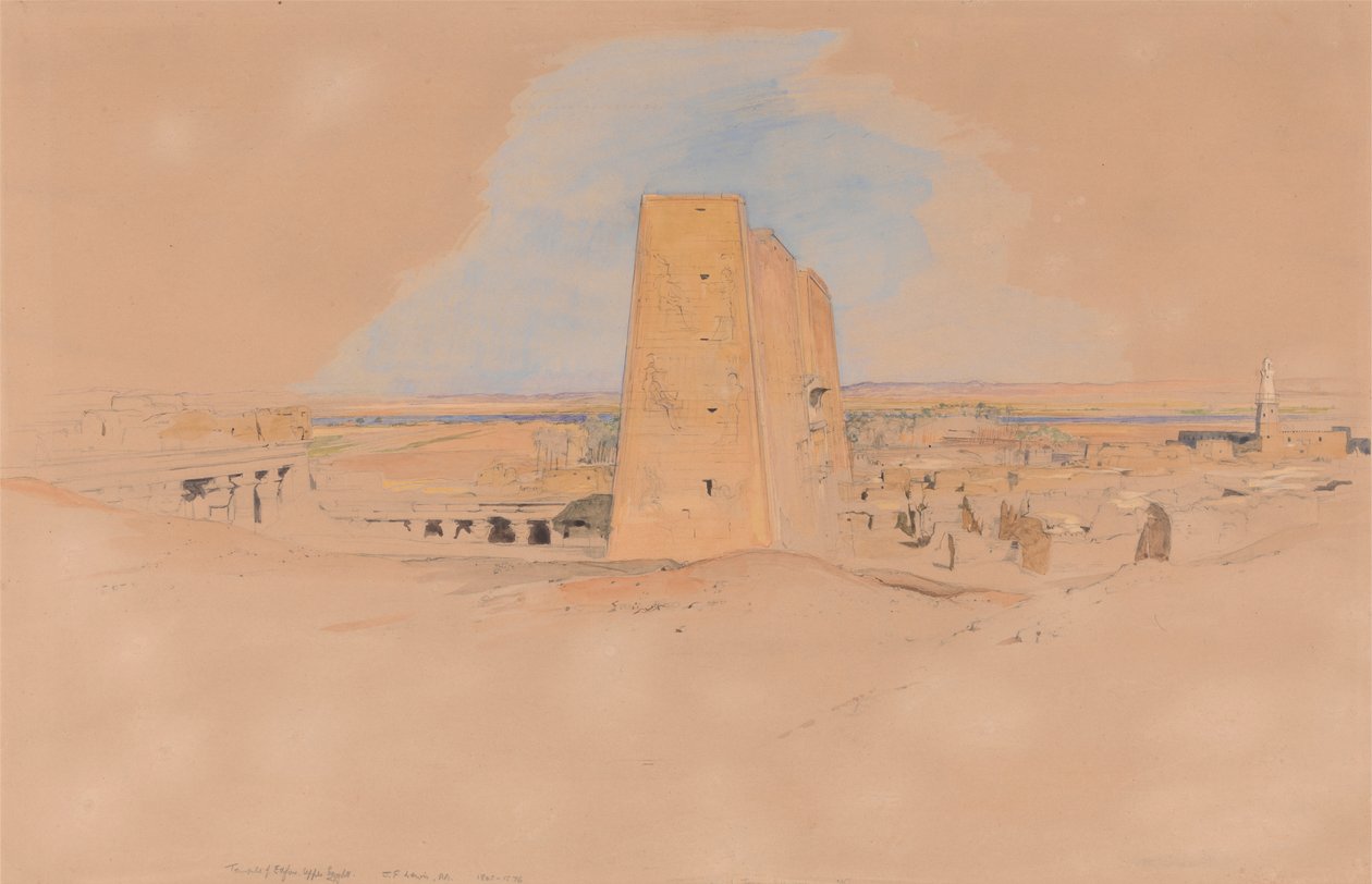 Edfou-templet, Øvre Egypten af John Frederick Lewis