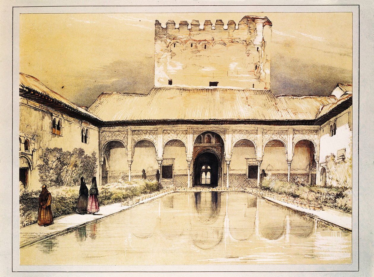 Alhambra i Granada, farvelitografi af John Frederick Lewis af John Frederick Lewis