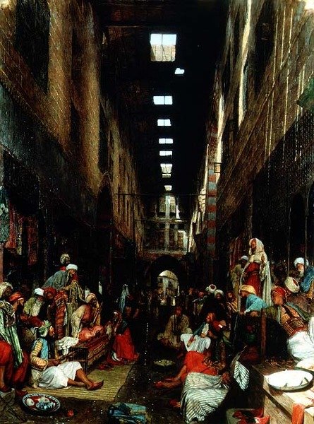 Bezestein-bazaren i El Khan Khallil, Cairo af John Frederick Lewis