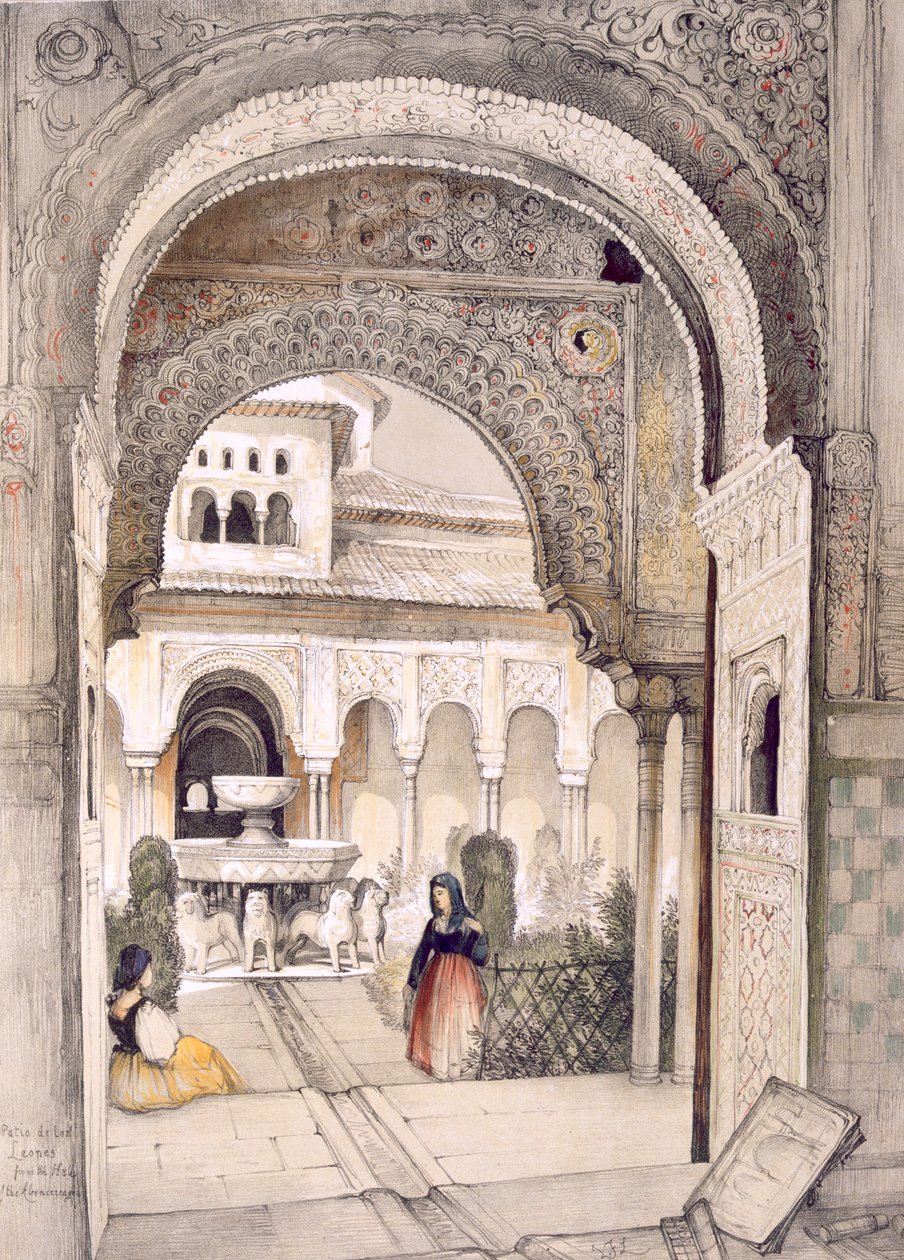 The Fountain of the Lions, fra Hall of the Abencerrajes, fra 
