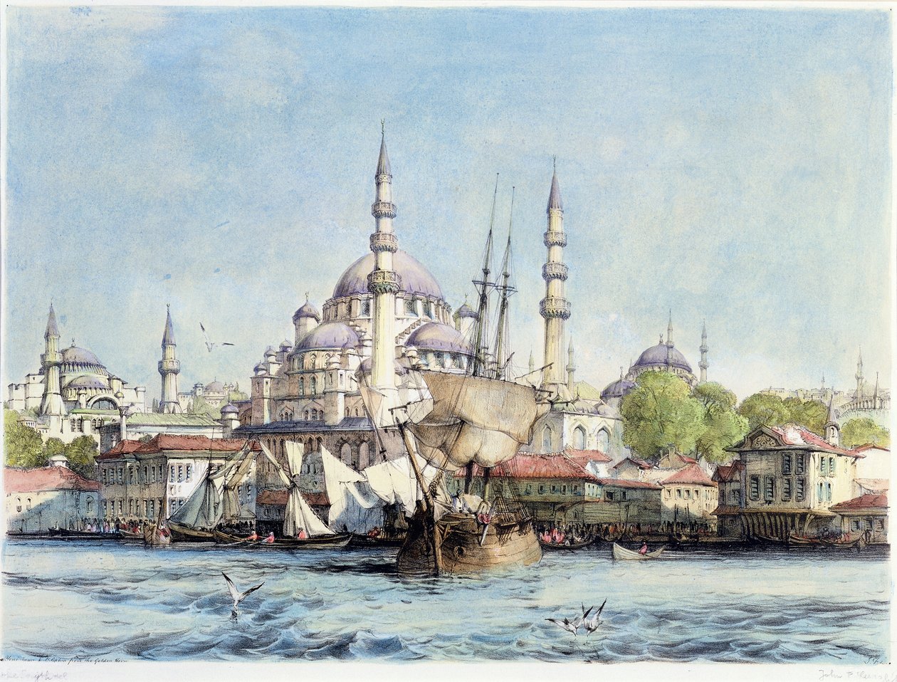Yeni Jami og St. Sophia fra Det Gyldne Horn, plade 9 fra 