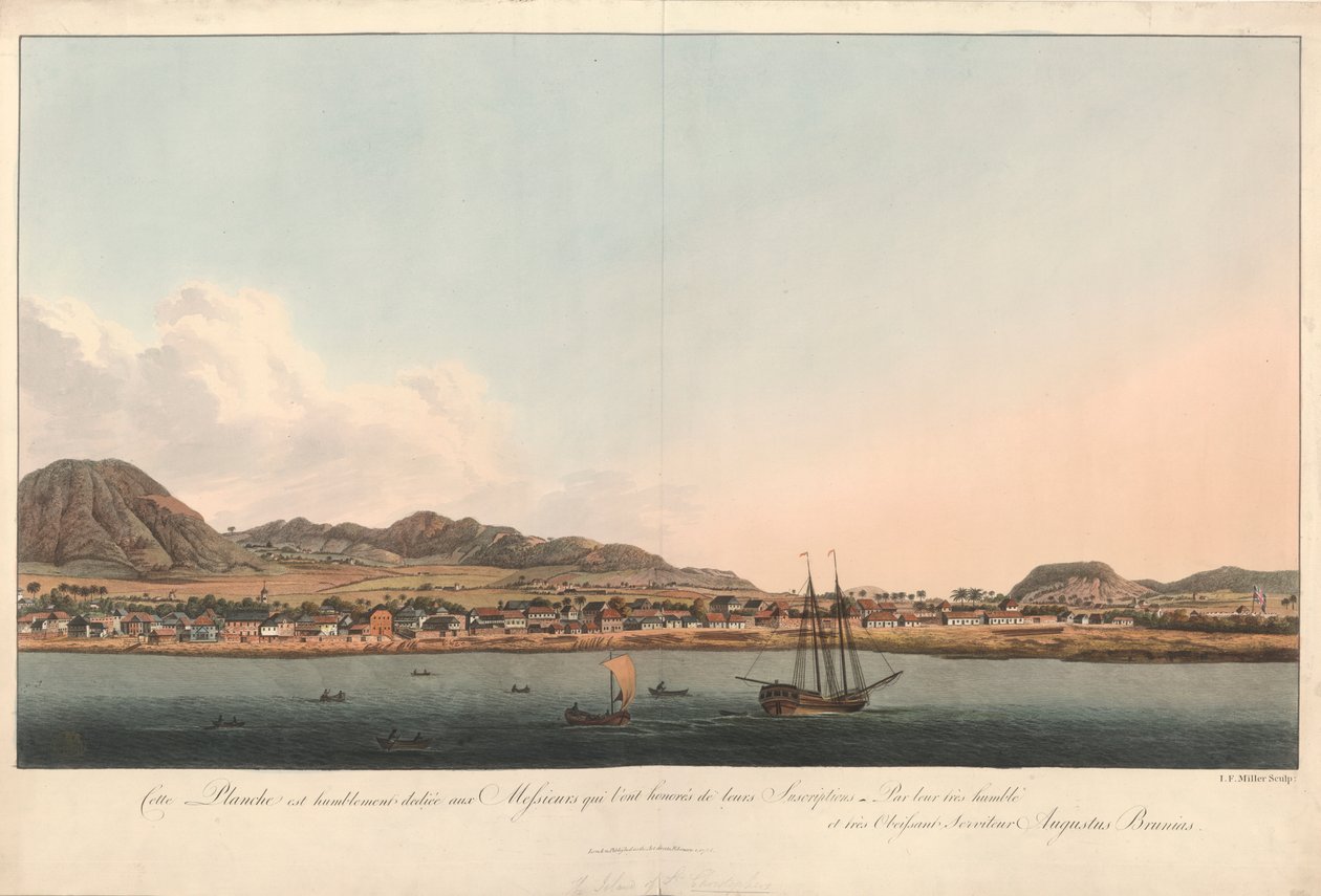 Udsigt over øen St. Christopher af John Frederick Miller