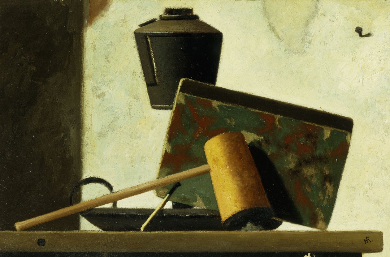 Stilleben med notesbog og rør, af John Frederick Peto