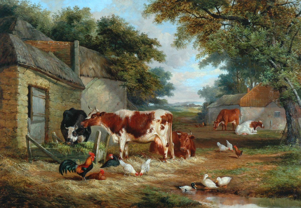 Gårdsplads, 1856 af John Frederick Herring Senior