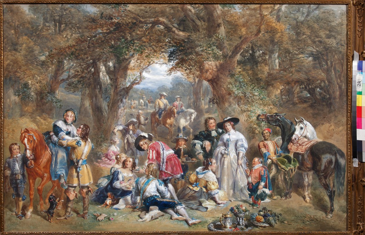 Country Fete in the Time of Charles II (1630-1685) - af John Frederick Tayler (1802-1889) af John Frederick Tayler