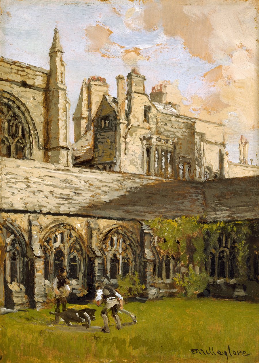 Cloisters ved New College, Oxford, slutningen af det 19. århundrede af John Fulleylove