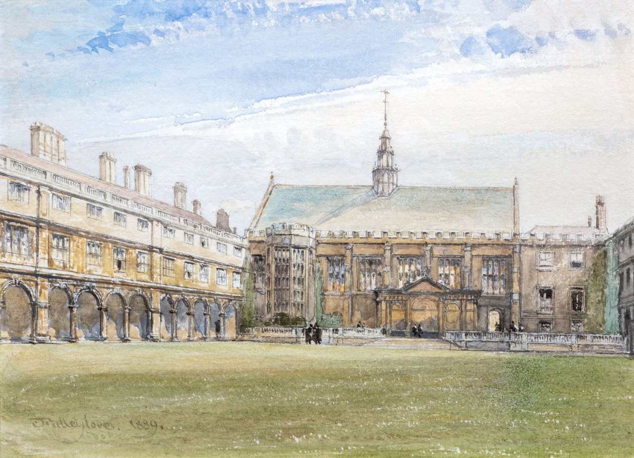 Hall of Trinity College, Cambridge,1889 (akvarel) af John Fulleylove