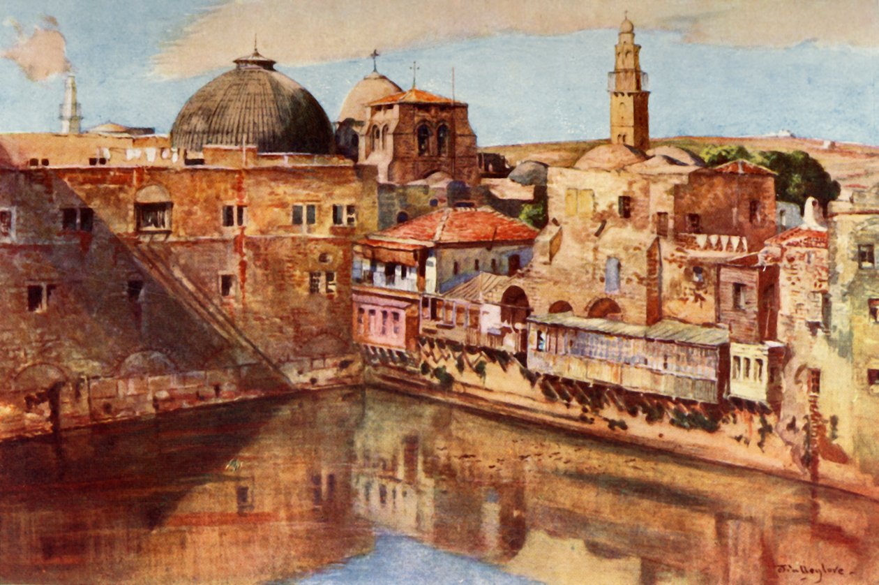 Jerusalem.- Ezekias-dammen, 1902. af John Fulleylove