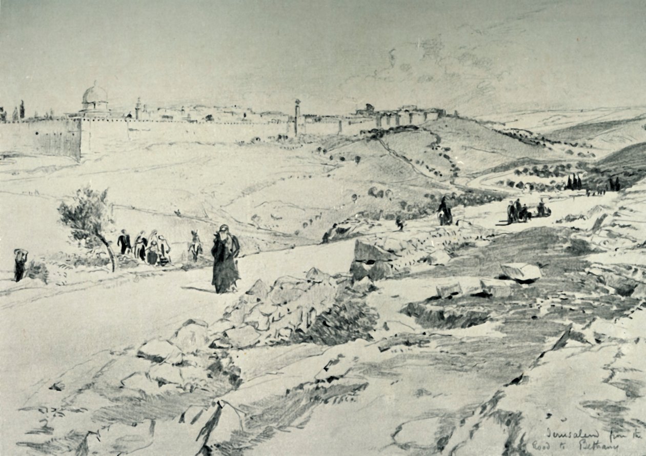 Jerusalem, med vejen fra Betania, 1902. af John Fulleylove